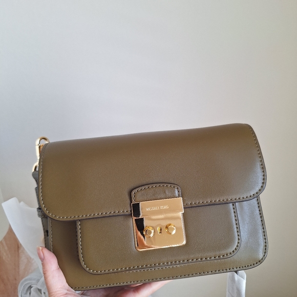 NWT Michael Michael Kors Sloan Editor Shoulder Bag Juniper Two Shoulder Strap - Picture 1 of 8